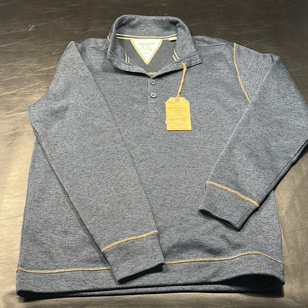 Weatherproof Heritage Brand Navy Quarter-Button Up